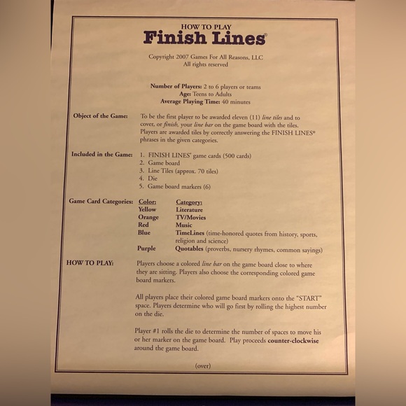 Finish Lines (game) - Picture 9 of 12